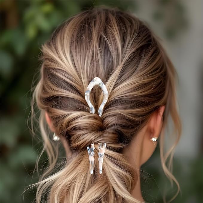 4Pcs Hair Pins for Women - French U Shaped Hair Pins - Elegant Women Hairs Accessories - French Hair Pin for Thick Hair