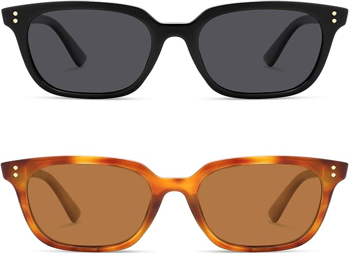 VANLINKER Polarized Trendy Small Slim Skinny Square Cat Eye Sunglasses for Women Men Retro Shades VL9862