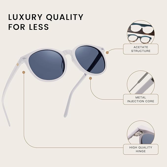 DUCO Polarized Sunglasses for Women Retro Round Women's Sunglasses Classic Vintage UV400 Shades DC1230