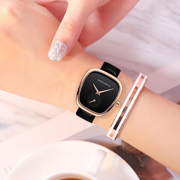 HANNAH MARTIN Watches for Women Waterproof Ladies Analog Quartz Wrist Watches Stainless Steel Band Fashion Dainty Female Watch Luxury Bracelet Diamond