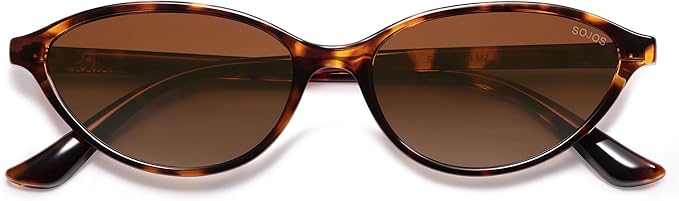 SOJOS Trendy Polarized Oval Sunglasses for Women Retro Chic 90s Shades Lightweight Sunnies SJ2656