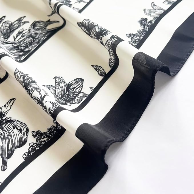 FONYVE Silk Feeling Scarf Medium Square Satin Head Scarf for Women 27.5 × 27.5 inches