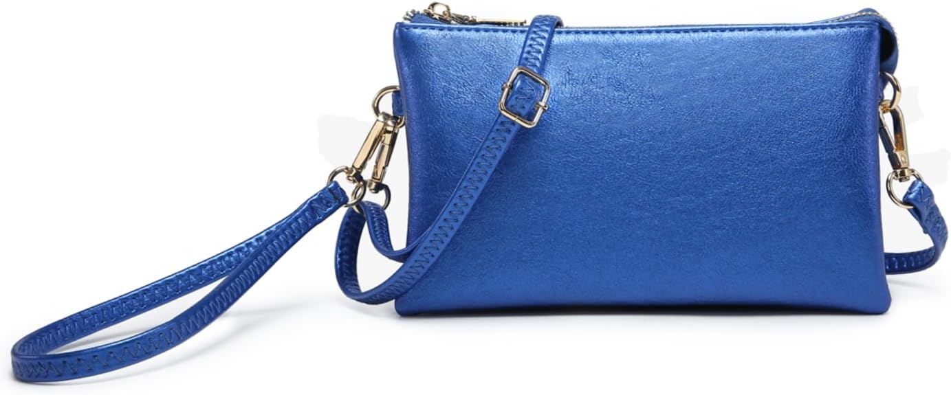 JEN & CO. Riley Small Crossbody Bags for Women Vegan Leather Wristlet Clutch Wallet Purses Handbags with 2 Straps