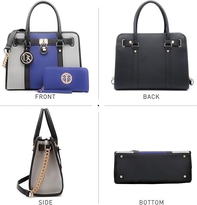 Dasein Handbags Purses Set for Women Top Handle Satchel Shoulder Bags Large Work Tote Bag with Matching Wallet