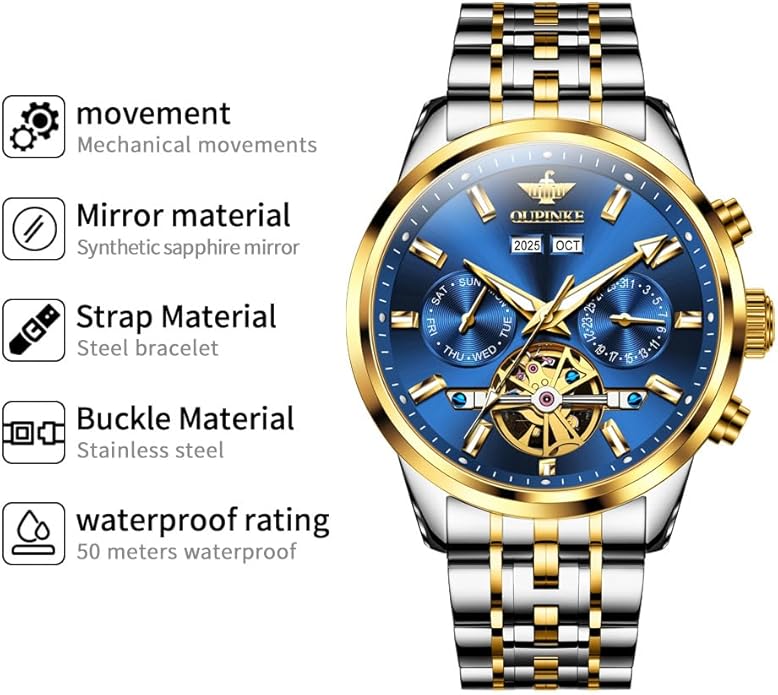OLEVS Mens Watches Minimalist Ultra Thin Fashion Casual Analog Quartz Date Watch Waterproof Slim Simple Big Face Dress Wrist Watch Leather Band for Men