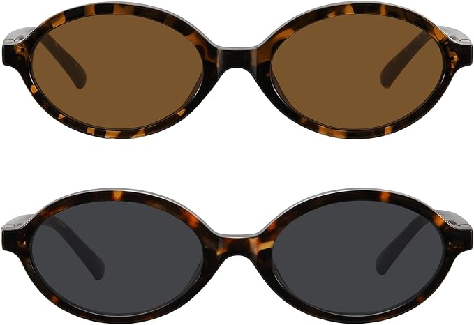 WOWSUN Retro Oval Sunglasses Womens Trendy Sun Glasses Sunnies UV400 Protection