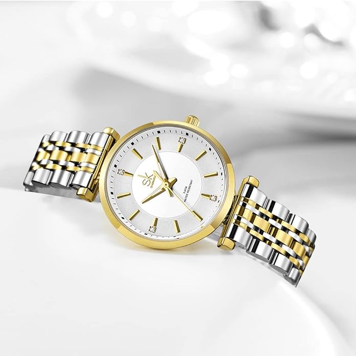 SHENGKE SK Classic Women Watches Fashion Ladies Dress Watch Solid Stainless Steel Band