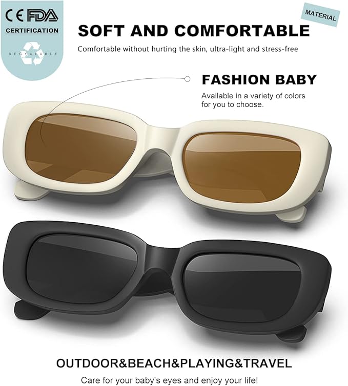 Retro Rectangle Kids Sunglasses 90’s Vintage Fashion Narrow Square Frame Glasses Shades for Girls Boys UV Protection