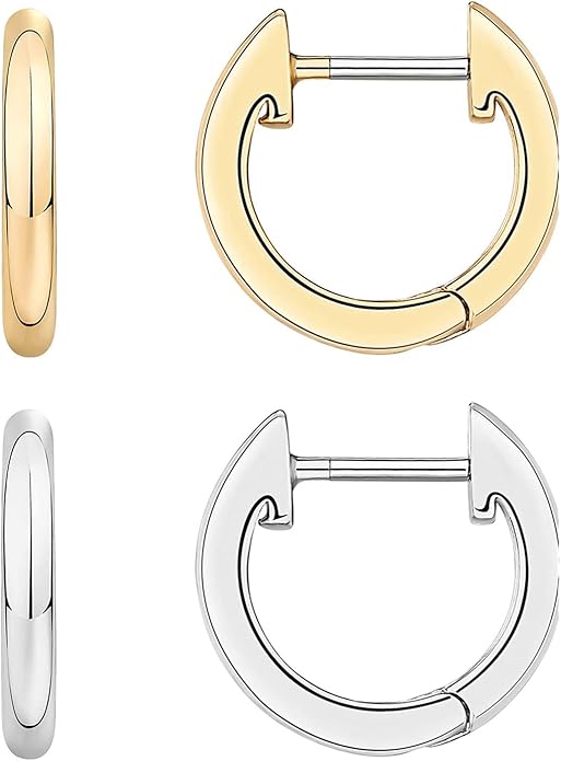 PAVOI 14K Gold Plated Ear Cuff | Gold Huggie Earrings for Women | Dainty Cuff Earrings & Small Hoops | Trendy Fashion Jewelry