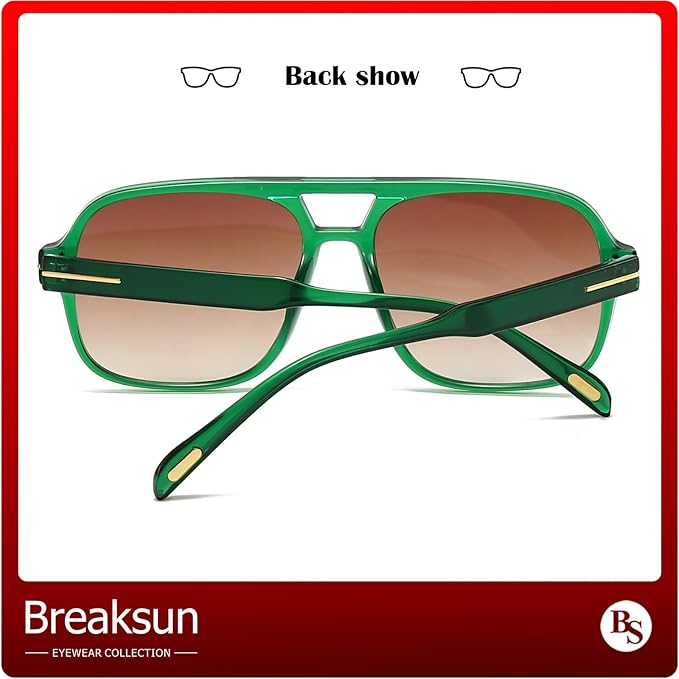 Retro Aviator Sunglasses for Women Men Trendy Classic 70s Square Aviator Sun Glasses Vintage Shades