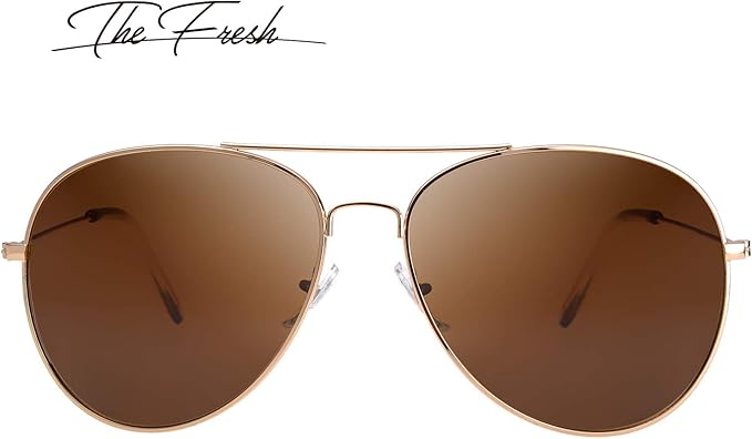 The Fresh Classic Aviator Frame Light Color Lens XL Oversized Sunglasses Gift Box