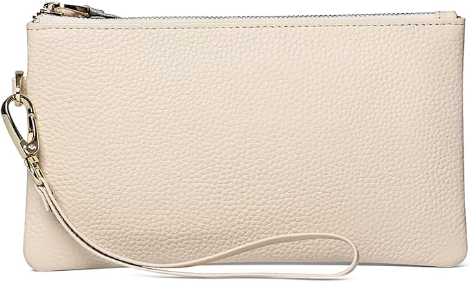 GOIACII Women's Wristlet Clutch Slim Leather Wallet RFID Blocking Handbag