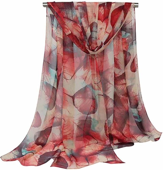 Pokeedioty Scarfs for Women Lightweight Scarves Elegant Floral Pattern Sheer Scarfs Shawls Wraps