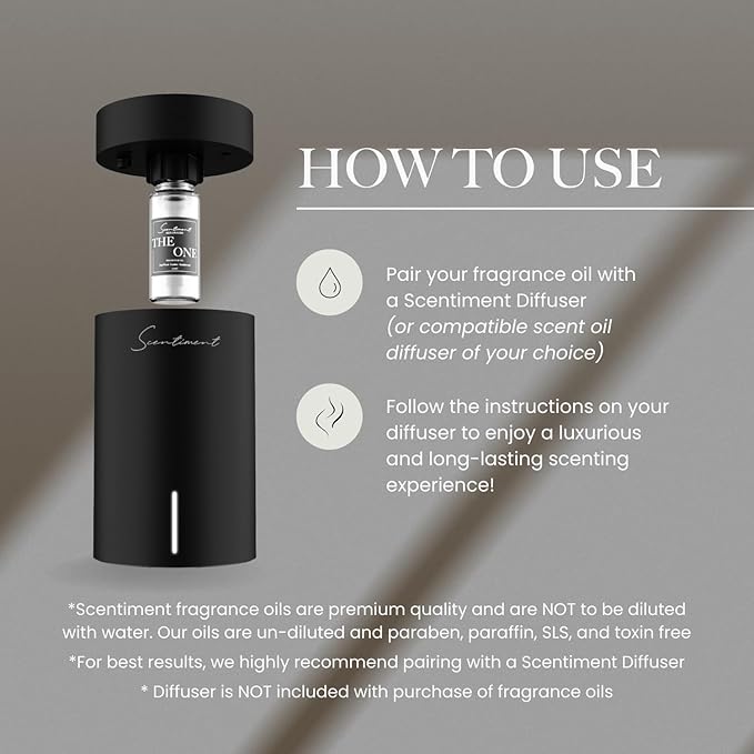 Scentiment Diffuser Oil - Wood Fire Designer Collection | Aromatherapy Home Fragrance | Luxurious Scent with Notes of Slightly Spicy, Smokey, Wood (120 mL)
