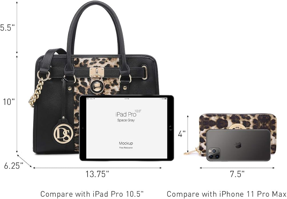Dasein Handbags Purses Set for Women Top Handle Satchel Shoulder Bags Large Work Tote Bag with Matching Wallet