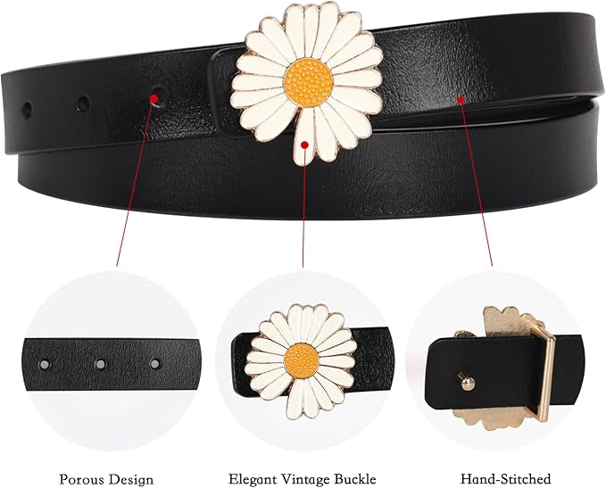 Relang Women's Belts with Gold Buckle, Fashion Waist Band, Elegant Ladies' Belt, Gift for Women