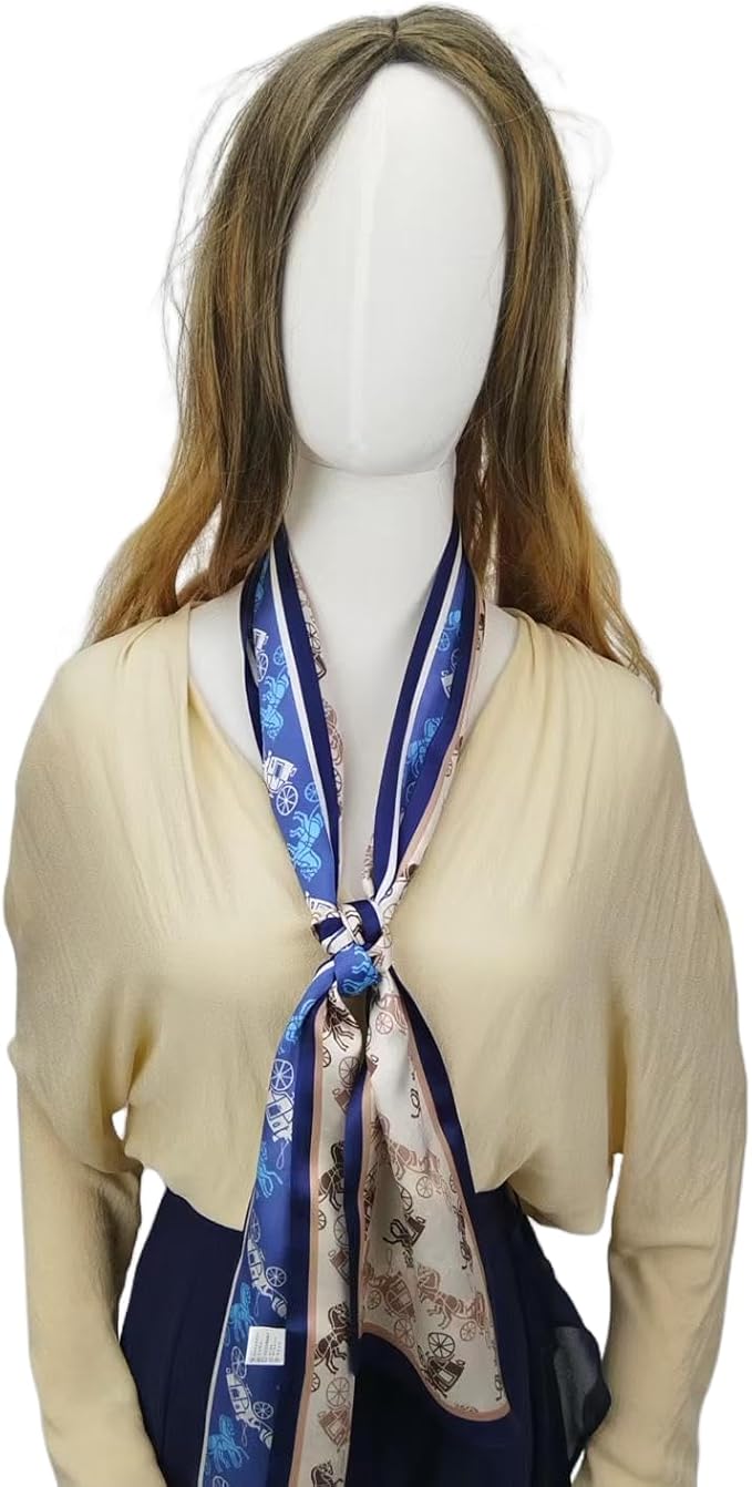 100% Mulberry Silk Ribbon Scarf for Hair Beach Head Wraps for Women Handbag accessories Necktie