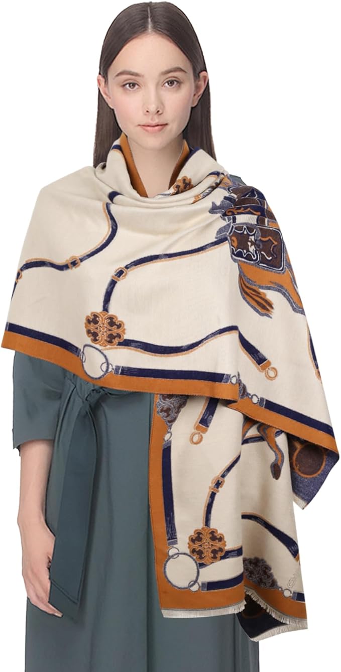 EXTREE Scarfs for Women Pashmina Silky Shawl Wrap for Evening Dressing Blanket Open Front Poncho Cape