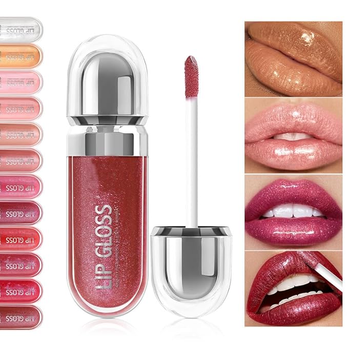 Pearlescent Long-Lasting Waterproof Liquid Lipstick, Mirror-Finish Shimmer Lip Gloss, Non-Sticky Formula (#05)