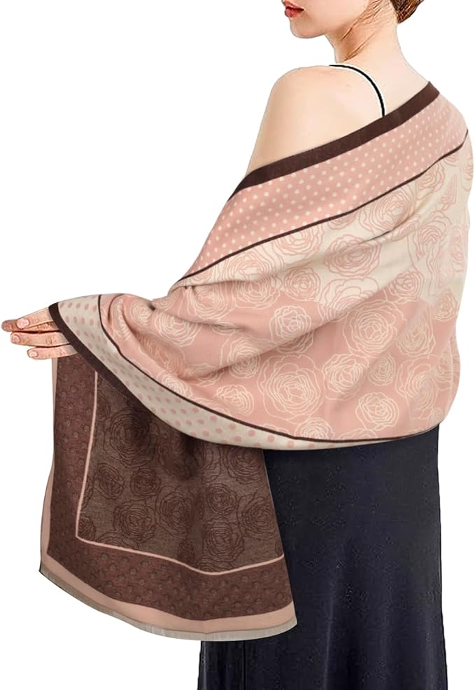 EXTREE Scarfs for Women Pashmina Silky Shawl Wrap for Evening Dressing Blanket Open Front Poncho Cape