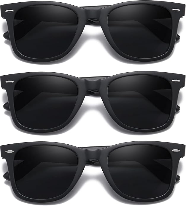 MEETSUN Retro Polarized Sunglasses for Women Men Classic Mirror Lens Driving Trendy Sun Glasses UV Protection (3 Pack)
