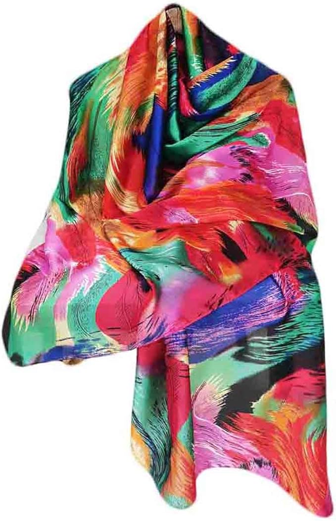 Pokeedioty Scarfs for Women Lightweight Head Scarf Fashion Scarves Elegant Floral Pattern Sunscreen Shawls and Wraps
