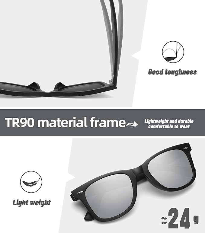 MEETSUN Polarized Sunglasses for Women Men Classic Retro Square Frame Driving Sun Glasses UV Protection