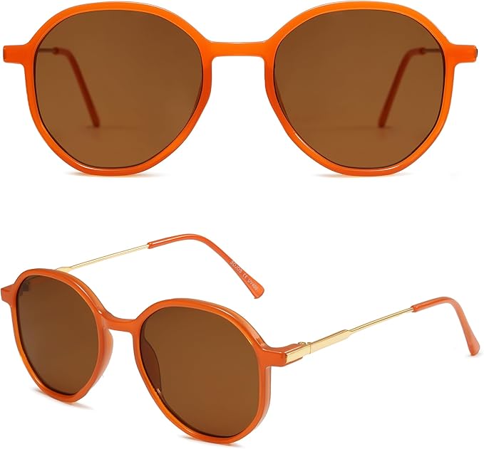 SOJOS Trendy Designer Hexagon Round Sunglasses for Women Fashion Big Shades Geometric Women Sunglasses SJ2181