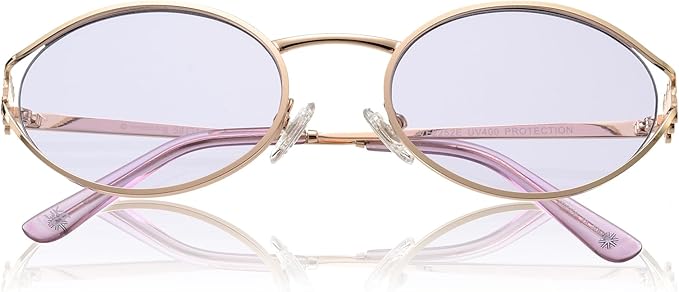 Retro Oval Sunglasses Womens Trendy 2026, Vintage Y2K Women's Shades Fashion 90s Sun Glasses UV Protection VF2252