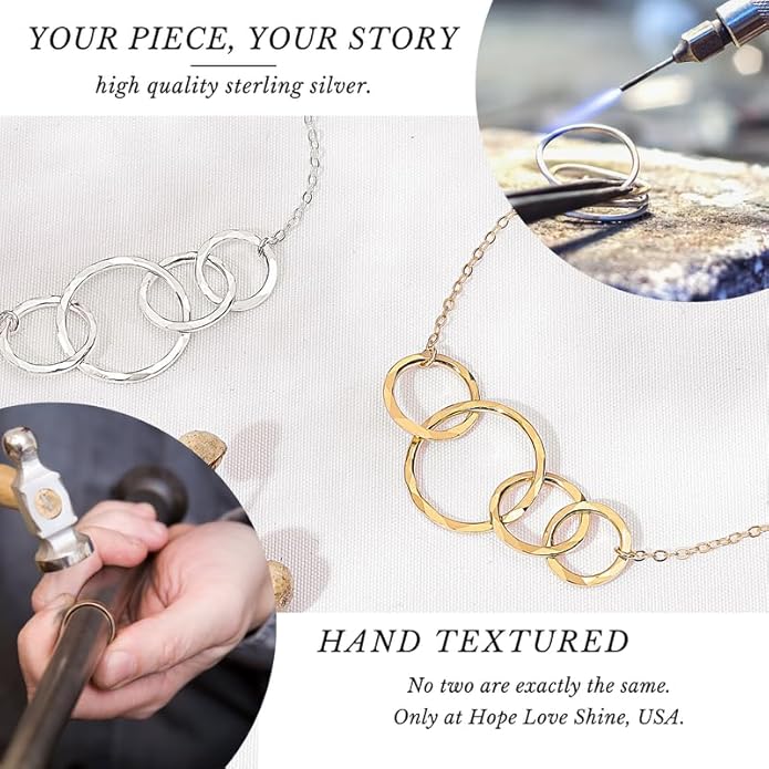 HOPE LOVE SHINE Mom Gift from Daughter - Sentimental, Meaningful Mother and Daughter Necklace, Jewelry, 14k Gold Plated Sterling Silver