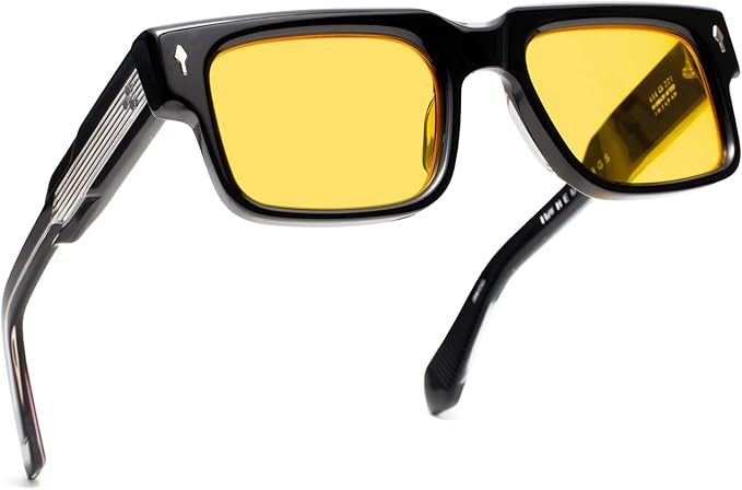 MAXJULI XXL 154mm Fashion Sunglasses for Big Wide Heads Men Women TR90 Ultralight UV400 Protection Sun Glasses 8144（Black/Yellow）