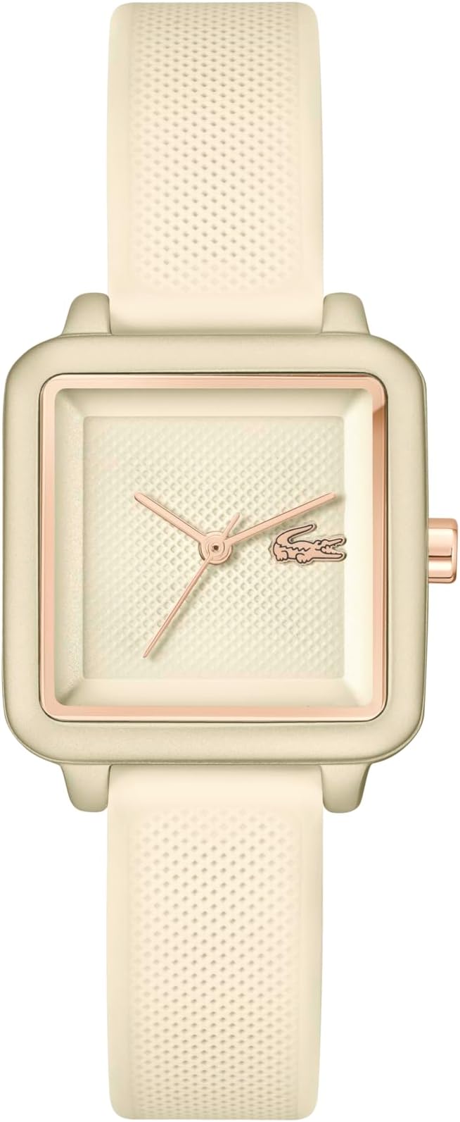 Lacoste.12.12 Flow Women's 3H Quartz Watch - Slim Silicone Strap - Square Case - Water Resistant up to 3ATM/30 Meters - Minimalist Elegance for Her - 26mm