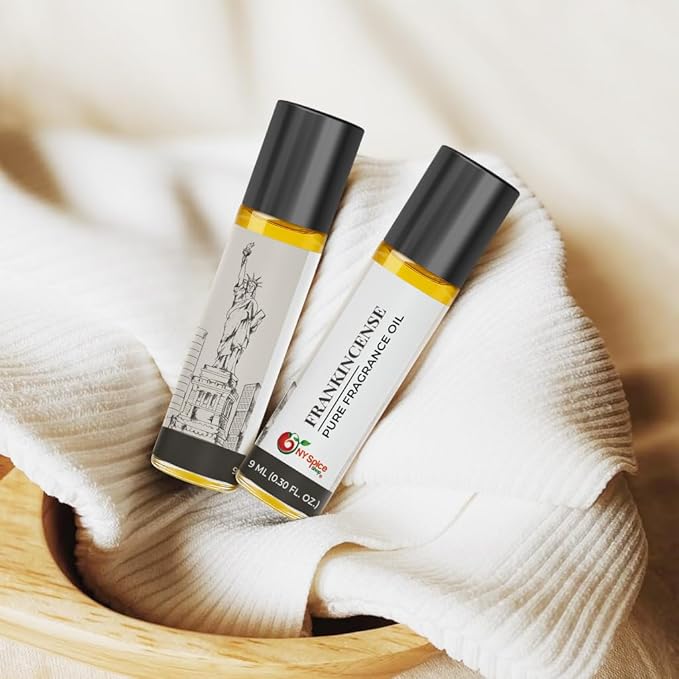 NY Spice Shop Frankincense Musk Fragrance – Pack of 3 Frankincense Musk Oil & Soft Floral Scent – Resinous Aroma Blend with Enduring Aroma Tone – Arabic Musky Perfume Oil for Personal Scent Collection