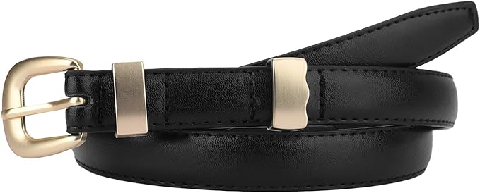 TINIDI Women Genuine Leather Belt for Jeans Pants Dress Fashion Ladies Waist Belt with Gold Buckle