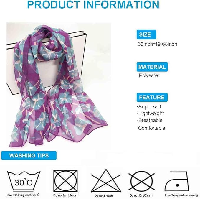 Xyueanlo Scarfs for Women Lightweight Fashion Floral Printed Scarves Neck Scarf Sunscreen Wraps Shawls