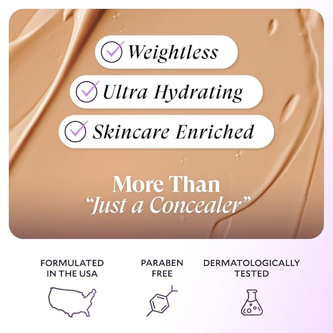 Fièra All-In-Wonder™ Concealer + Foundation – Full-Coverage, Crease-Proof, Hydrating Formula for Mature Skin, Blurs Fine Lines & Dark Circles, Radiant Second-Skin Finish – Neutral, 0.5 FL. OZ. / 15 ML
