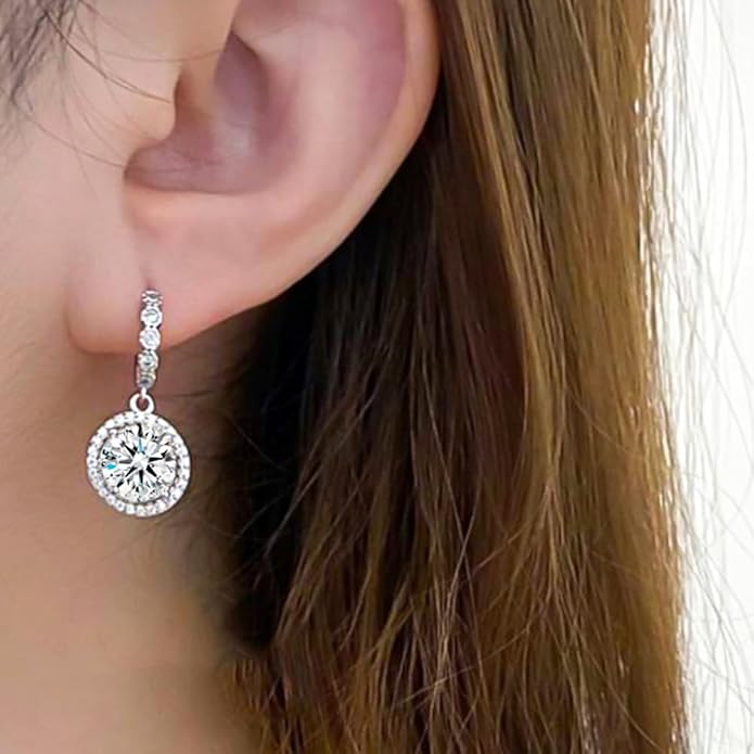 14K Solid Gold over S925 Sterling Silver 1/2/3 Carat Diamond Stud Earrings, Fashionable Classic Round Jewelry Earrings, Ideal for Making a Statement