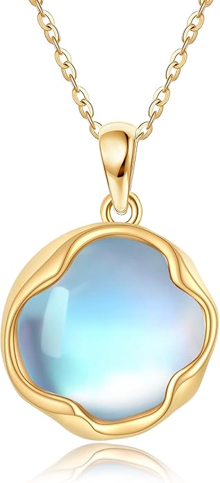 ELFRONT Mothers Day Gifts 14k Real Gold Dainty Necklace, Solid Gold Delicate Pendant For Women Mom Lover