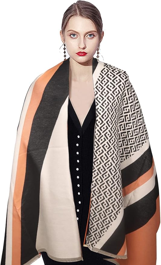 EXTREE Scarfs for Women Pashmina Silky Shawl Wrap for Evening Dressing Blanket Open Front Poncho Cape
