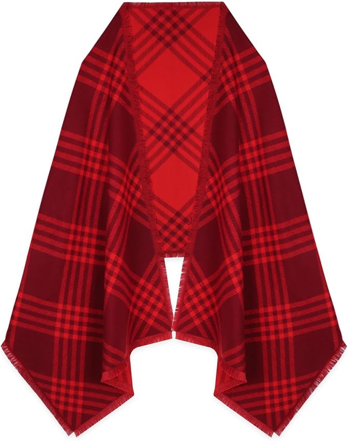 EXTREE Scarfs for Women Pashmina Silky Shawl Wrap for Evening Dressing Blanket Open Front Poncho Cape