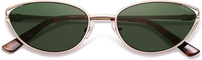 SOJOS Trendy Oval Polarized Sunglasses for Women,Retro 90s Cat Eye Shades SJ1254