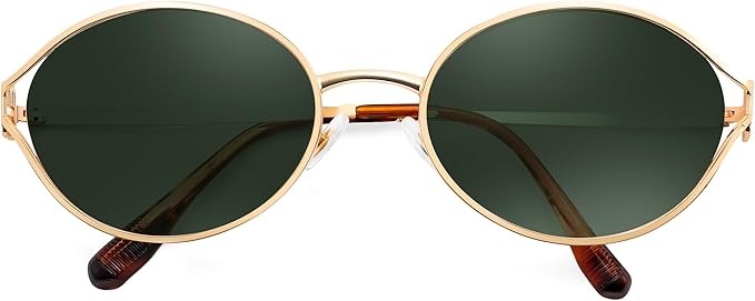 FEISEDY Retro Oval Small Sunglasses for Women Men 90s Trendy Classic Y2K Frame Round Shades UV400 Protection B9164
