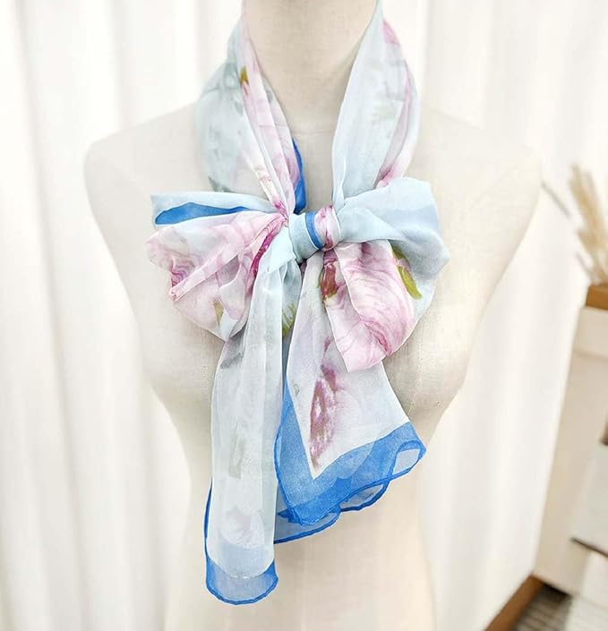 Xyueanlo Scarfs for Women Lightweight Fashion Floral Printed Scarves Neck Scarf Sunscreen Wraps Shawls