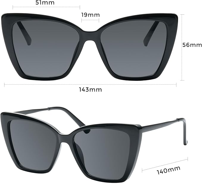 mosanana Oversized Cat Eye Sunglasses for Women Trendy Style MS52028
