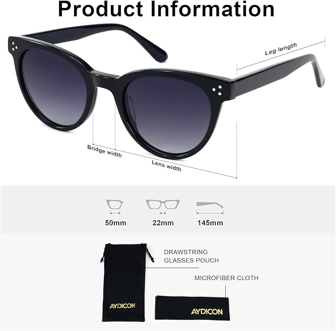 Trendy Round Polarized Women's Sunglasses UV 400 Protection CO1019S