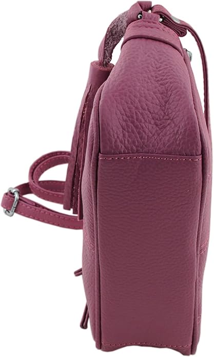 Cowhide Leather Women's Shoulder Purse Small Cross Body Organizer Bag with Many Pockets