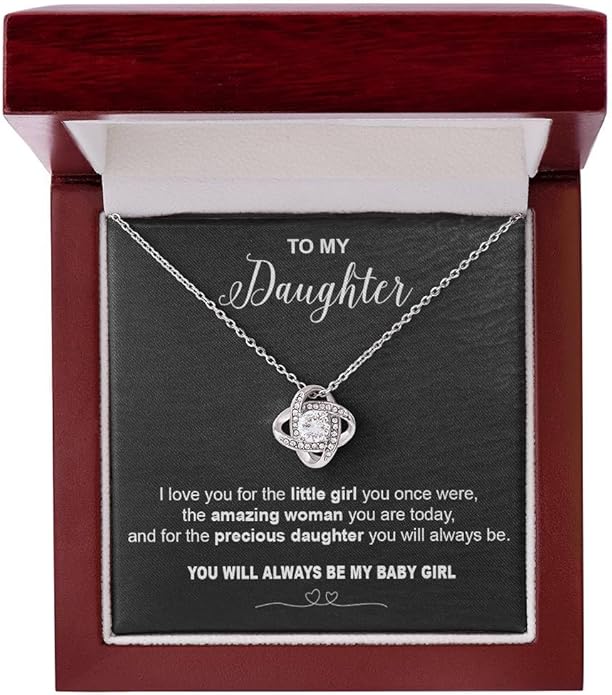 VIRAGIL To My Daughter Gift Necklace From Dad or Mom - Badass Daughter Jewelry With Heartfelt Message & Elegant Box