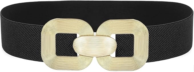 Glamorstar Women Wide Stretchy Belts Elastic Waist Belts for Dresses