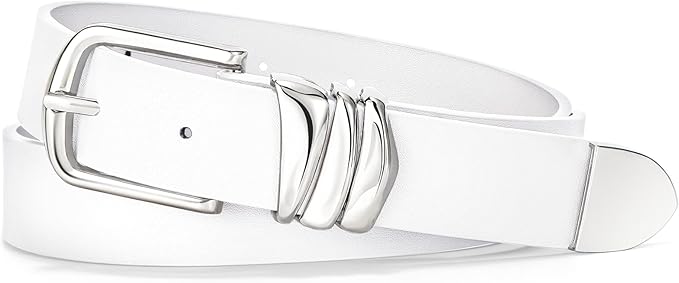 VONMELLI Women's Belt for Jeans Dress Leather Belt for Women Fashion Waist Ladies Belt with Silver Buckle