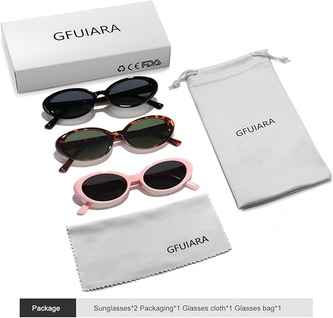 Oval Sunglasses for Women Men Fashion Small 90s Style Sun Glasses UV400